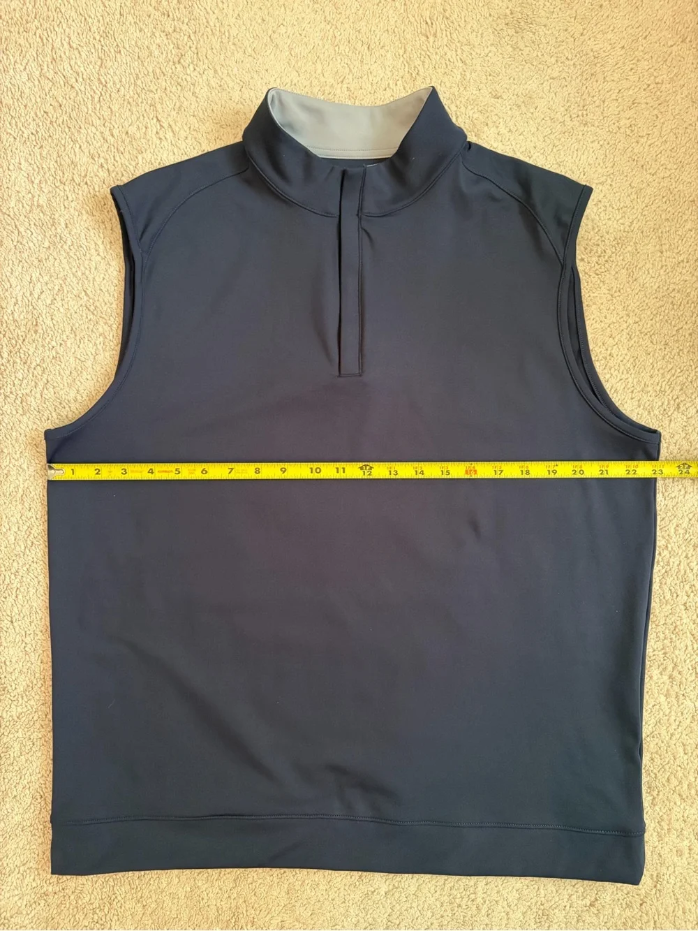 Roundtree & Yourke Performance Men's Quarter Zip Sleeveless Pullover Blue Sz L